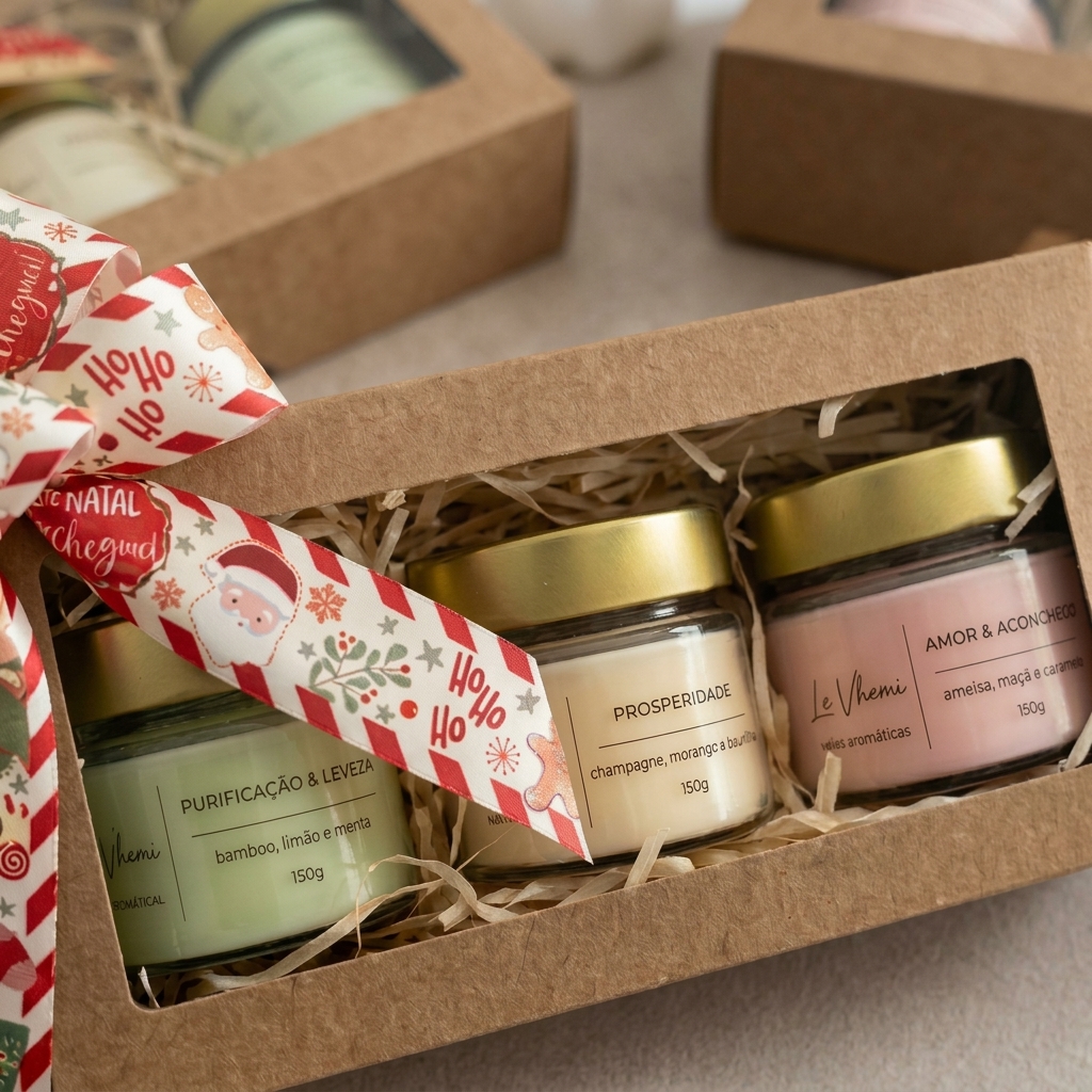 Kit Personalizado de Velas Aromáticas - 3 Intenções Le' Vhemi - Imagem 2