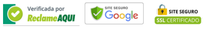 Loja verificada no Reclame Aqui, site seguro Google e certificado SSL