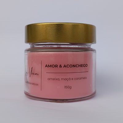 Vela Aromática Amor & Aconchego coleção Intenções em vidro pianezza