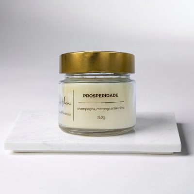 Vela Aromática Champanhe e Morango coleção Intenções em vidro pianezza