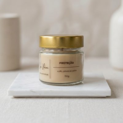 Vela Aromática Café e Canela coleção Intenções em vidro pianezza