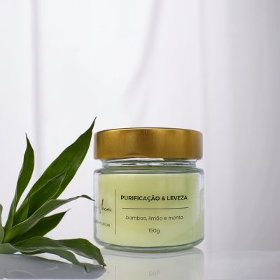 Vela Aromática Bambu, Limão e Menta, coleção Intenções em vidro pianezza